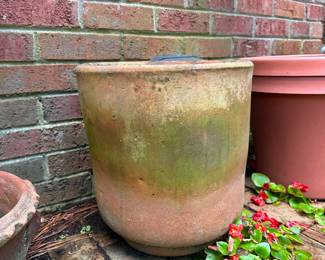 RP22- $25 Vintage Terra Cotta Planter. 13" across x 14" tall. 