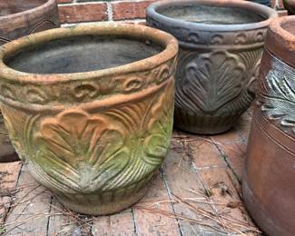 RP80 - $40. Tall Vintage Terra Cotta leaf pattern (2 available)