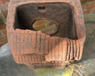 RP64 - $35. Tera Cotta Wall Hanging Building. 7" wide x 6" deep. 