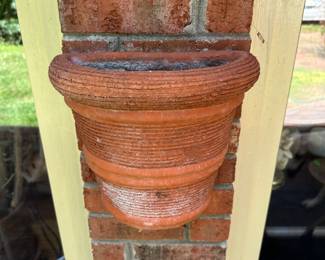 RP67 - $30 each. 2 matching available. Terra Cotta Wall Pocket measures 13" x 11". 