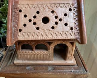 RD37 - $25. Terra Cotta decorative house for candles