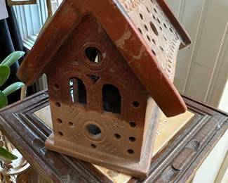 RD37 - $25. Terra Cotta decorative house for candles