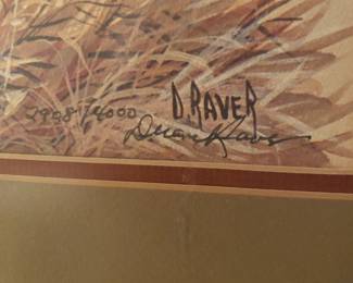 RA17 - $50. Duane Raver signed print. Measures 24" x 27.5. 