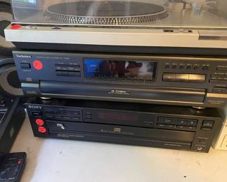 RD7 - $80 Technics SL-D20 Direct Drive Automatic Turn Table System. RD8 - $30 Technics CD Changer SL-PD867. RD9 - $10 as is - powers on Sony CDP-C315