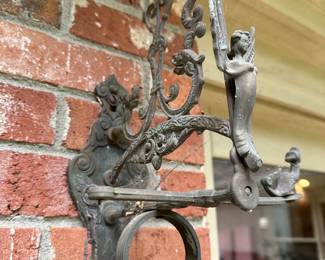 RP68 - $250. English Hanging Brass Bell from 1920s. Measures 23" top to base. 