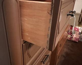 RF29 - $50. Brown Lingerie Chest. Measures 19" deep x 23.5" wide x 53.5" tall. 