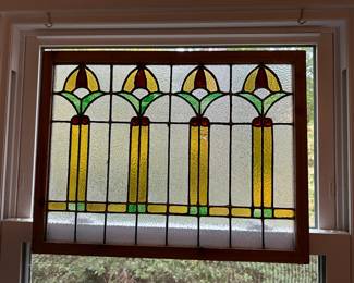 RD57 - $65. Stained Glass - has small hole in yellow piece. 
