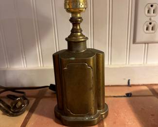 RD63 - $25. Vintage Brass Tea Caddy Lamp