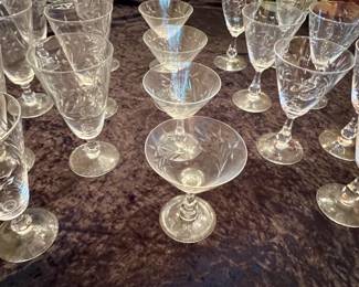 Glassware set - 18 piece Fostoria Style $50