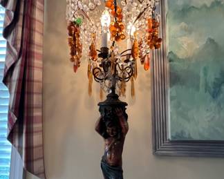 Baccus Greek God of Wine Lamp With Crystals - $300