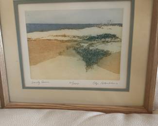 Lonely dune by Olga Poloukhine. Certificate of Authenticity dated December 25, 1981. 