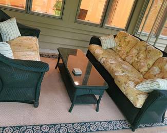 Patio Glider, Table and Sofa - Cushions by Sunbrella