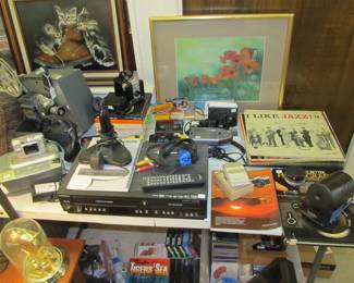 Nice selection of vintage electronics and records