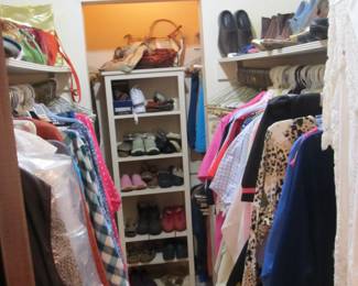 HUGE SELECTION of ladies’ fashions
-	Blouses, shirts, t-shirts, skirts, pants, jackets, outerwear, sweatshirts, jeans, shoes, sandals, purses, shawls, belts, gloves, scarves, nightwear, bras, underwear(new), socks, & more!
