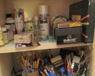 HUGE FINE SELECTION of artist painting supplies as well as crafters supplies!
-	HUGE selection of stretched canvases & canvas boards in various sizes
-	HUGE selection of artist brushes varying in quality, size, use, & style
-	Large selection of paints – Acrylic & Oil based paints
-	We also have a big selection of craft paints as well!
-	An amazing pick of FABER CASTELL color pencils, & vintage Rembrandt pastels
-	Also, other picks of other color pencils, artist paper pads, color paper, chalk
-	 Wooden cases, art easels, plastic bins, oil pastels, 
-	We have everything an artist will need!
