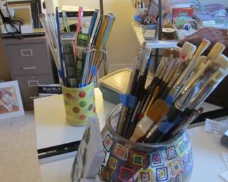 Knitting needles & this & much more fine artist brushes