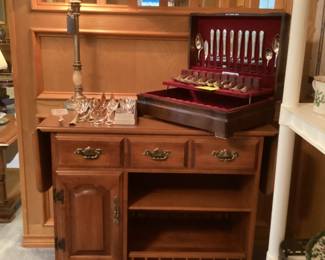 Server with silver plate flatware service - perfect for the upcoming holidays 