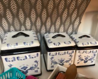 Cute canister set for the blue and white lovers