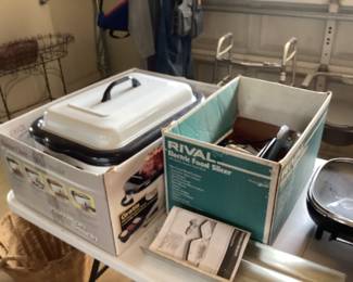 Electric roaster and electric food slicer