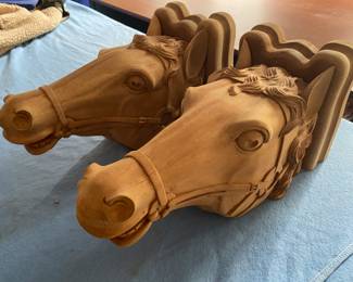 Carved Horse Head Corbels