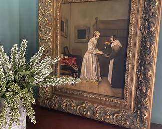 Colonial scene oil painting