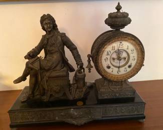 Bronze statue clock