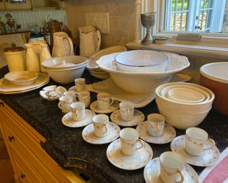 Nippon Japan demitasse cup & saucers, assorted white serve ware