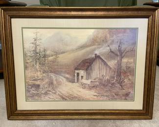 Framed/Signed Ben Hampton The Blacksmith Shop