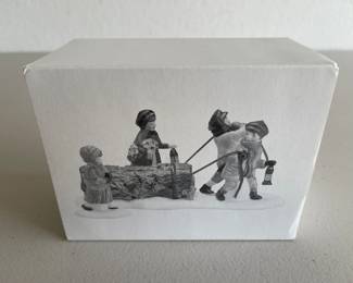 Dept 56 Heritage Village Collection Bringing Home the Yule Log