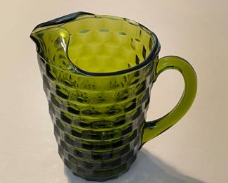Vintage Indiana Glass Avacado Green Pitcher