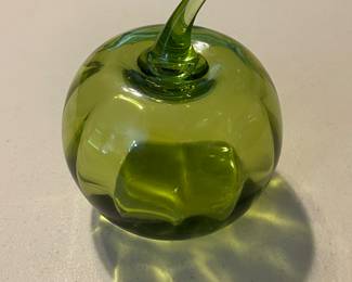 Vintage Green Rainbow Glass Apple