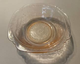 Vintage Federal Glass Pink Serving Bowl