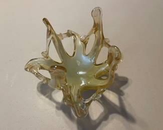 Vintage Gold Murano Art Glass Centerpiece Bowl