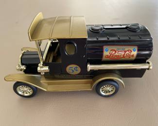Vintage Golden Wheel Black Pepsi Cola Coin Bank