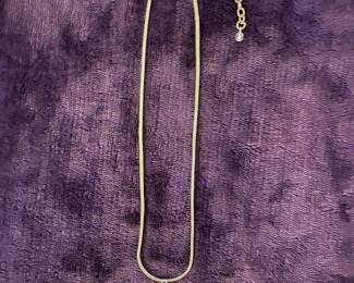 Vintage Goldtone Necklace w/ 3 Hoop Pendant