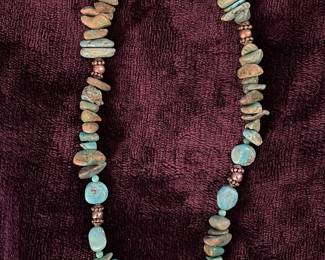 Vintage Navajo 925 Sterling Silver and Turquoise Necklace