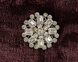 Vintage Rhinestone Cluster Brooch