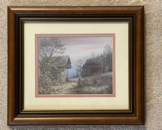 Vintage Framed Arnold McDowell Signed Print