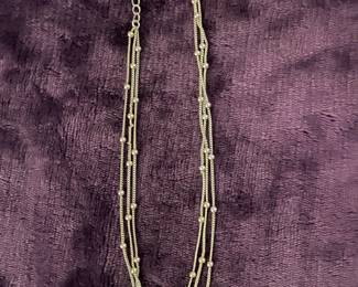 Vintage Liz Claiborne 3-Strand Goldtone Necklace
