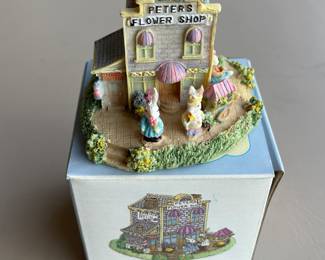 Vintage The Bunny Family Village Peter’s Flower Shop