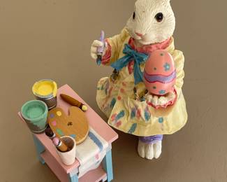 Vintage Midwest Easter Egg Painting Bunny Set