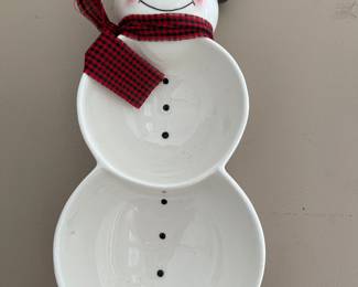 Vintage Hallmark Ceramic Snowman Candy Dish