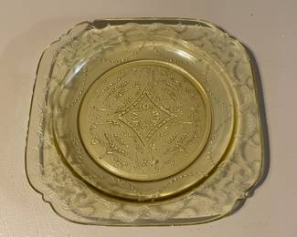 Vintage Federal Amber Depression Glass Lunch Plate X 4