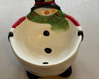 Vintage KT Group Christmas Snowman Candy Dish