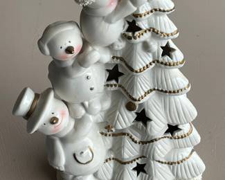 Vintage JCPenney Porcelain Snow Family Tree
