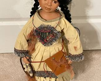 Vintage Goldenvale Native American Porcelain Doll