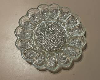 Vintage Indiana Glass Hobnail Deviled Egg Platter
