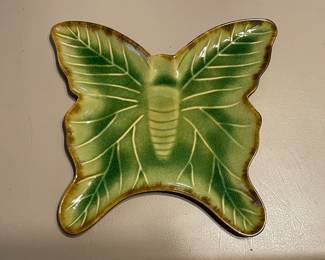Cracker Barrel Green Butterfly Serving Platter