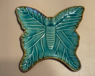 Cracker Barrel Turquoise Butterfly Serving Platter