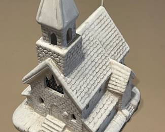 Vintage Ceramic Lighted Church Music Box